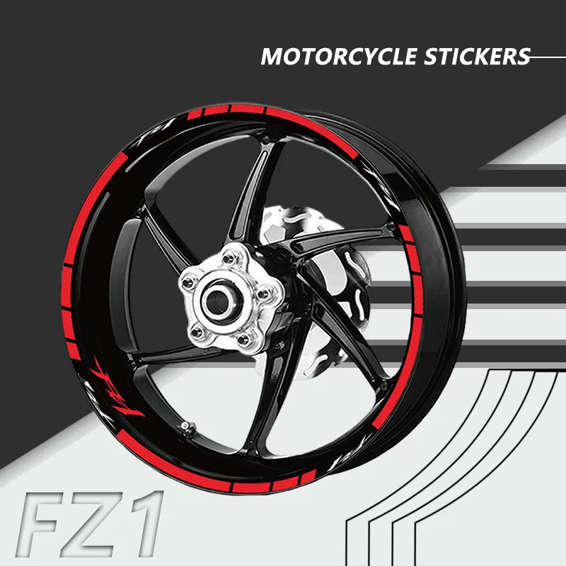 fazer Motorcycle Waterproof Tire Rim Outer Edge Stripes Decals For FAZER FZ1 FZ6 FZ8 Fazer fz1 Wheels Reflective Tapes Stickers