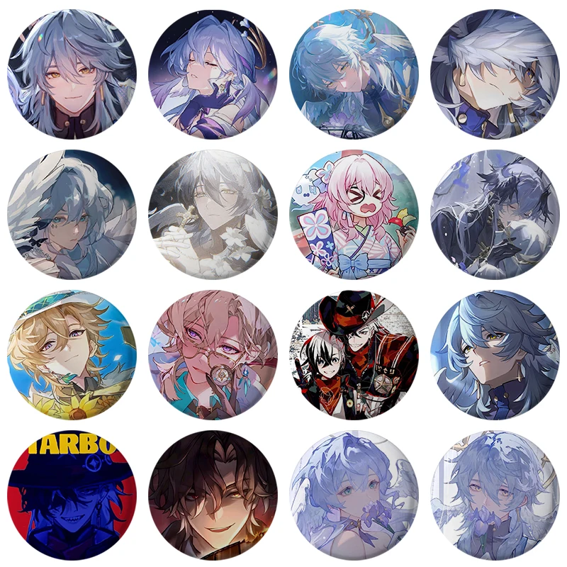58mm New  Anime Game Honkai:Star Rail Character Button Pin Cute Boothill Fanart Brooch Badge for Gamer Collect Fans Gift