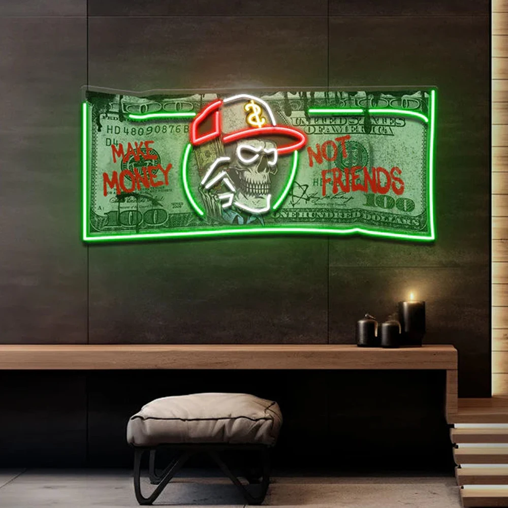 Letrero de neón personalizado de Dollar Money, arte para colgar en la pared de la sala de estar, dormitorio, luz de neón para Bar, decoración del Club, letreros de luz LED