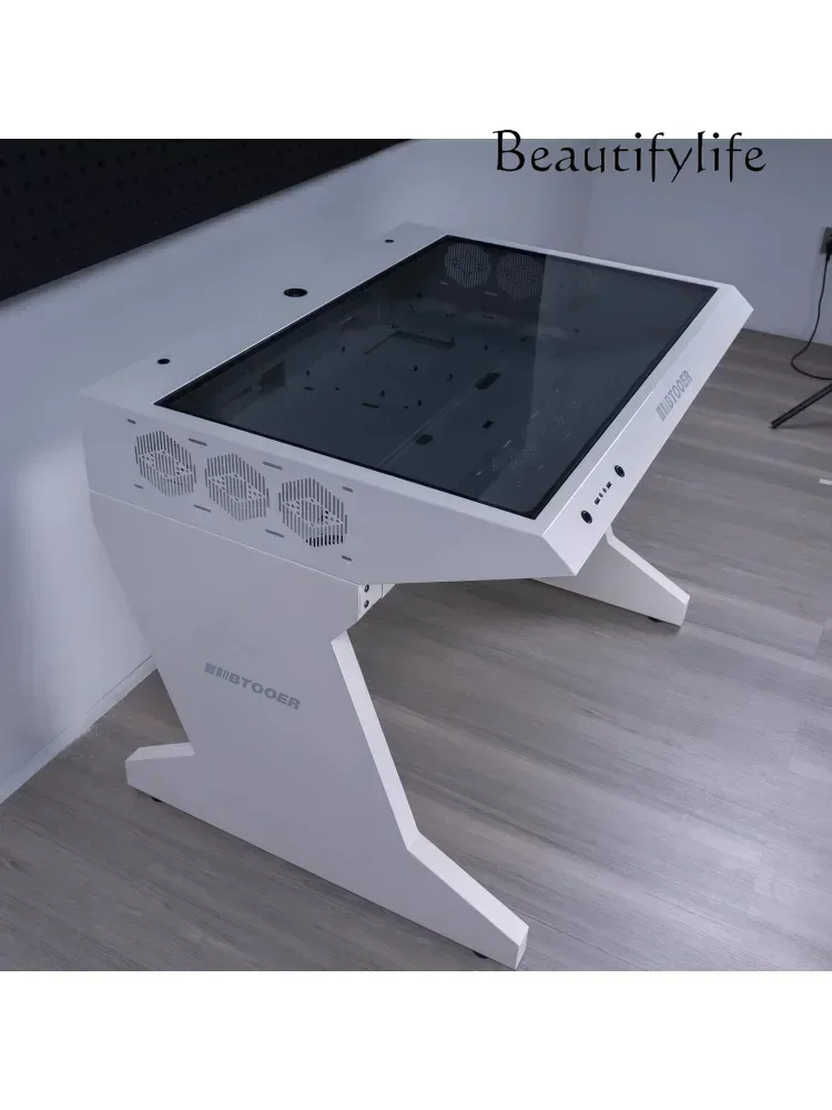 Computer Case Integrated High-End Cool Special-Shaped Game Tables Built-in Fully Transparent Large Case Computer Desk