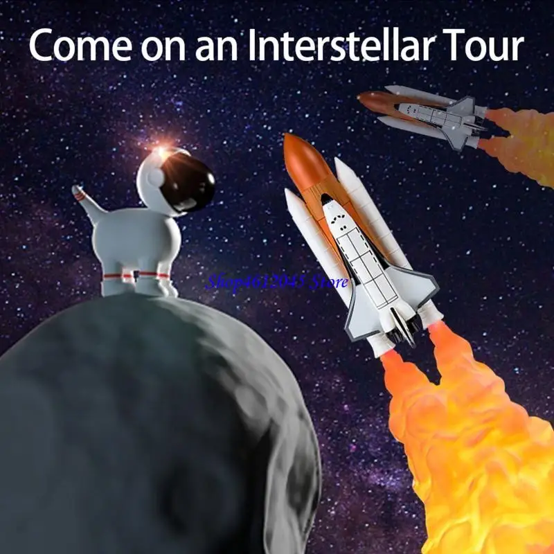 

L69A Print Rocket Lamp Space Shuttle Lamp Night Light PLA Material USB Rechargeable Bedroom Lights for Rocket Lover
