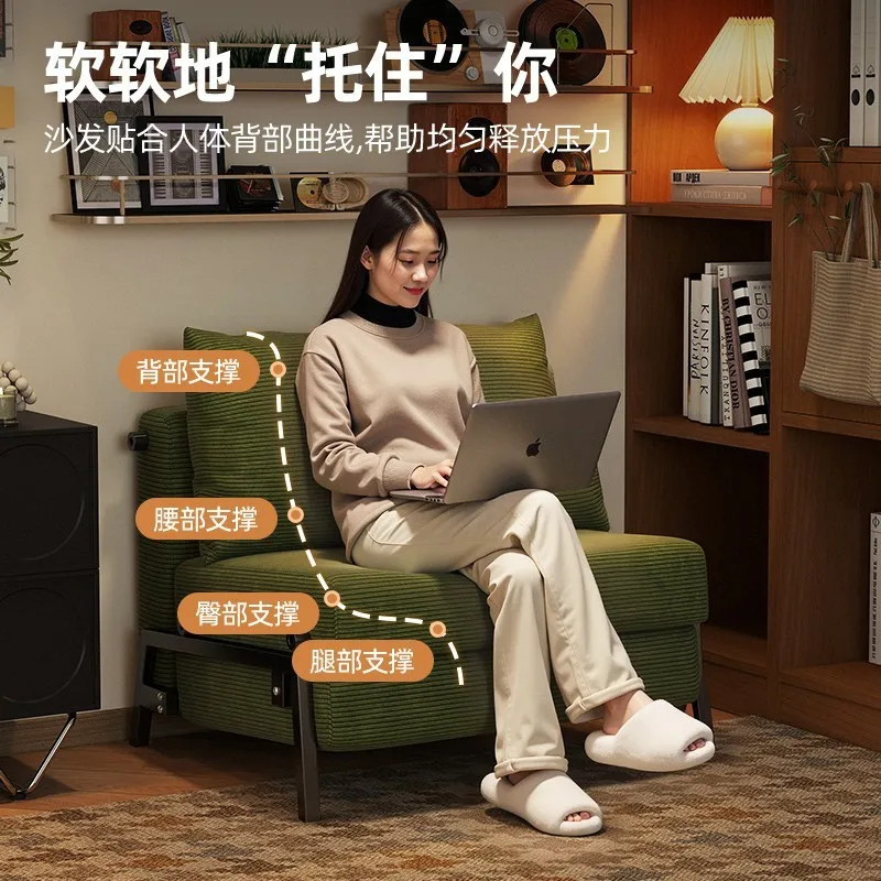 Sofa bed integrated dual-purpose 2025 new small apartment multi-functional living room study foldable single fabric sofa