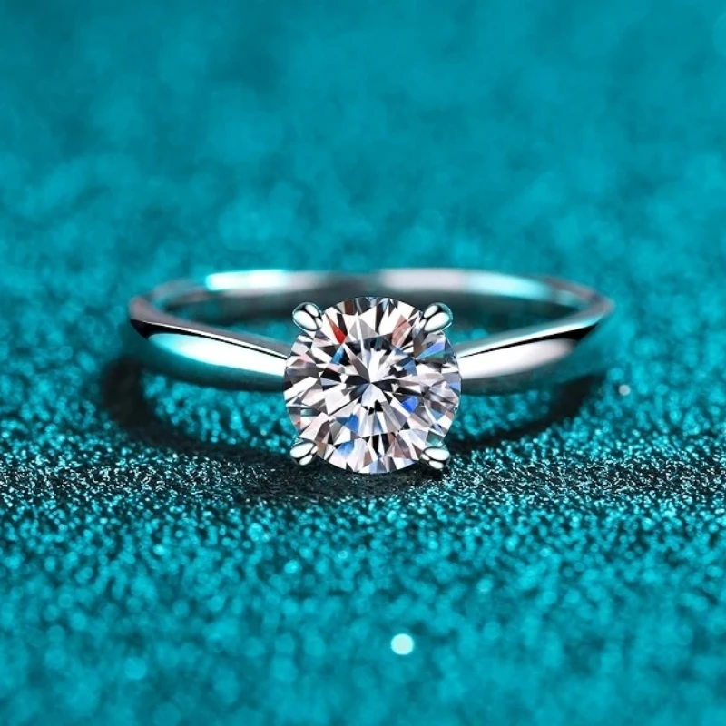 Halaile D Color Moissanite S925 Sterling Silver Solitaire Ring Trendy Fine Jewelry Women Bridal Engagement Wedding Gift