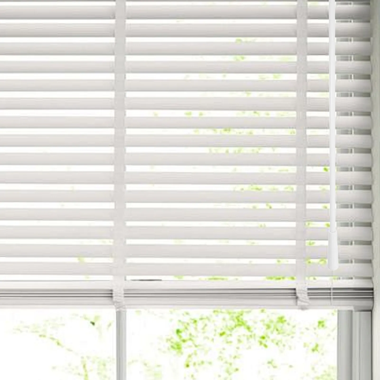 

2Pcs White Fiberglass Curtain Rod Smooth Pull Wand for Pleated Curtains Bedroom Living Room Window Hardware