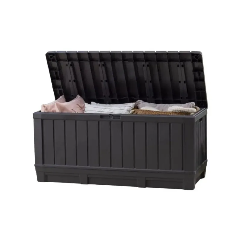 Caja de cubierta de resina de 92 galones, almacenamiento de organización para muebles de Patio, cojines para exteriores, almohadas, herramientas de jardín y flotadores de piscina