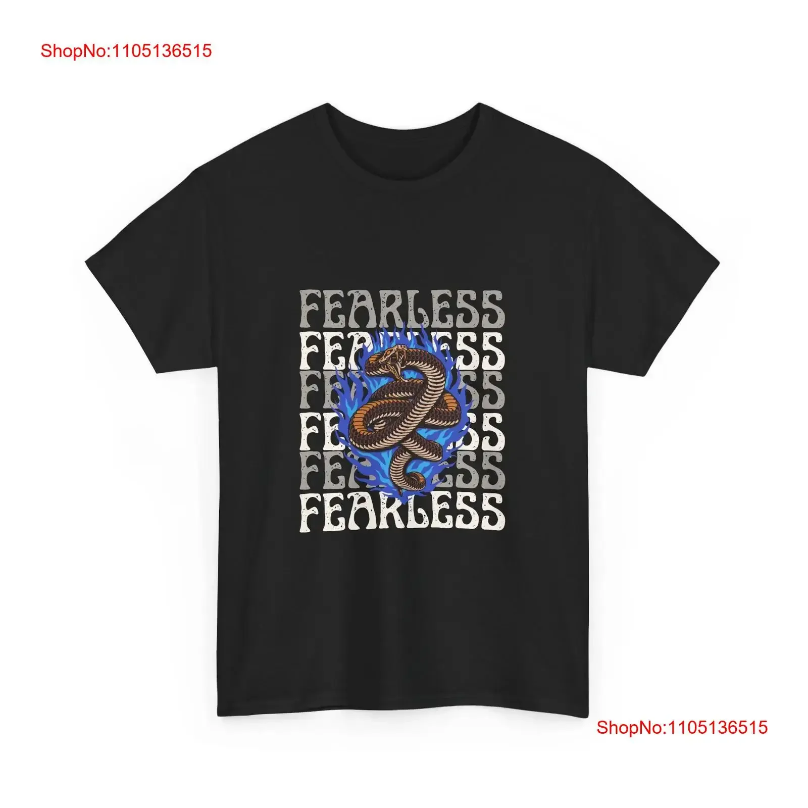 T-shirt en coton épais serpent sans peur, choisissez la couleur, vintage, délavé, étiré, graphique élégant, polyvalent, respirant, décontracté