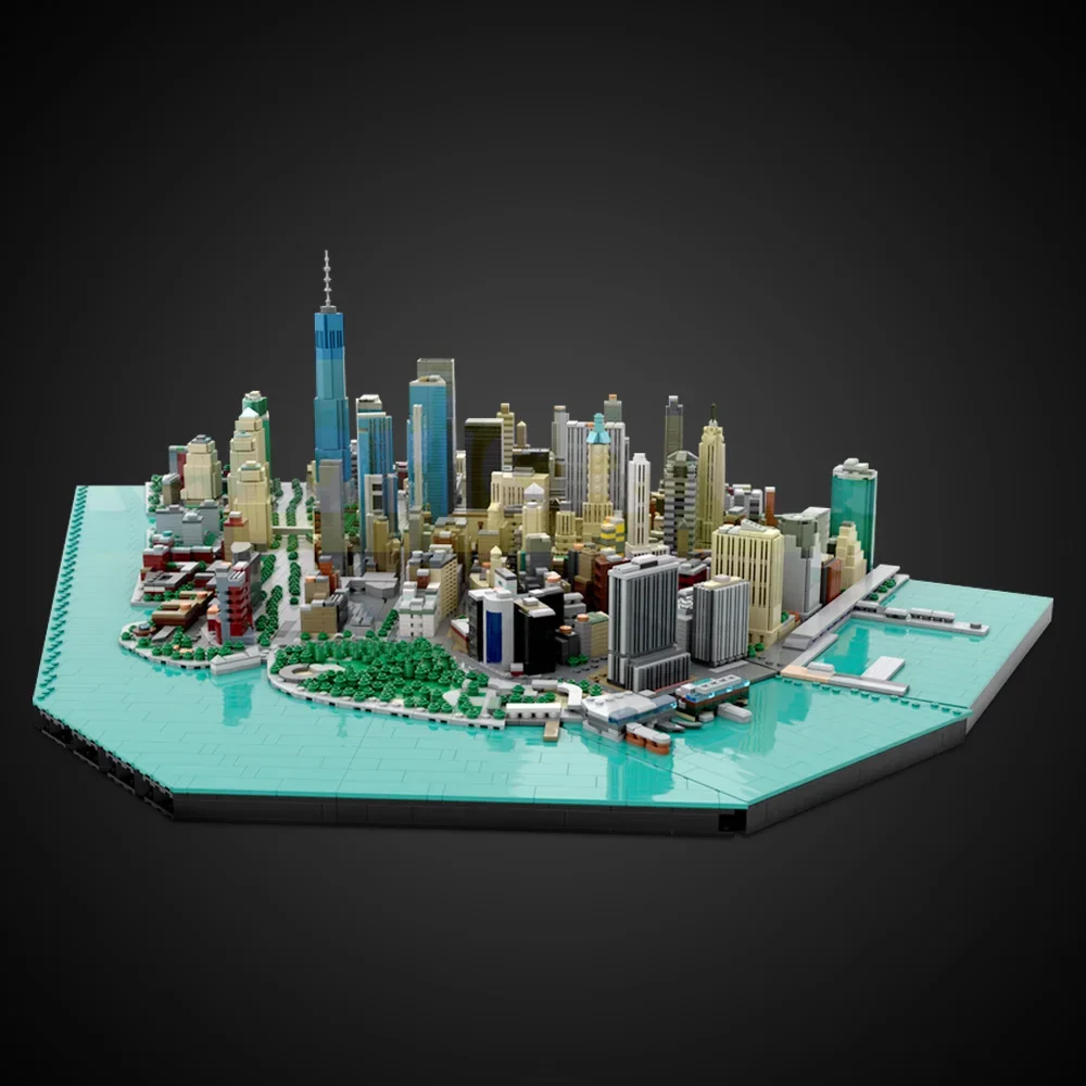 

Gobricks MOC Modular New York City Financial District Building Blocks Financial District Street View Creative Bricks Toys Gifts