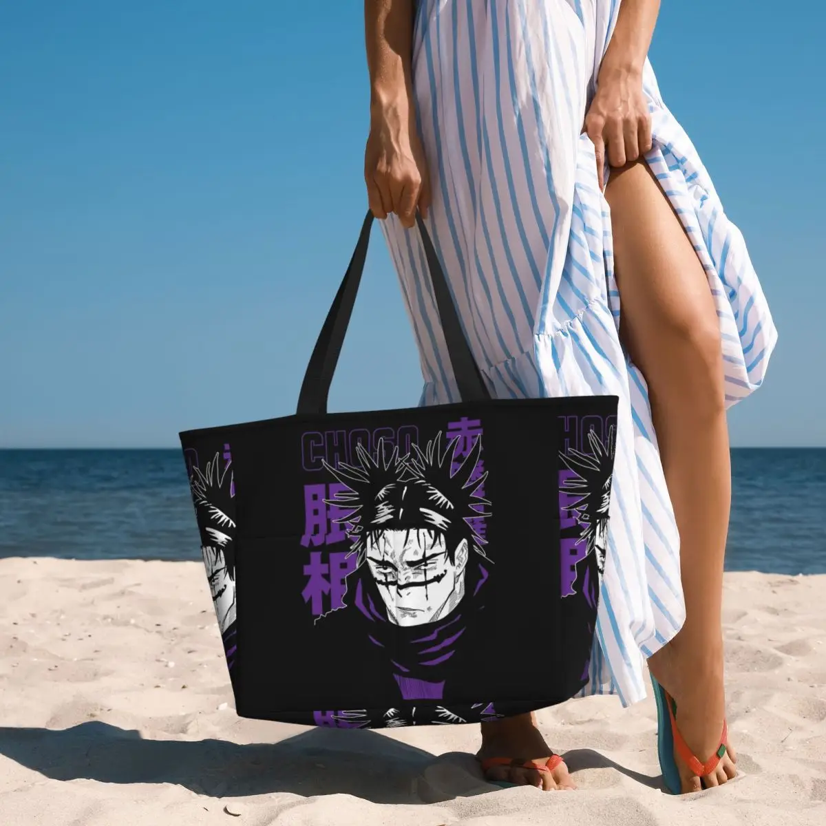 Choso JJk Manga Jujutsu Kaisen Red Blood Beach Tote Bag Sport Gym Yoga Duffle Large Tote Bag Women Travel Bag Fitness bag