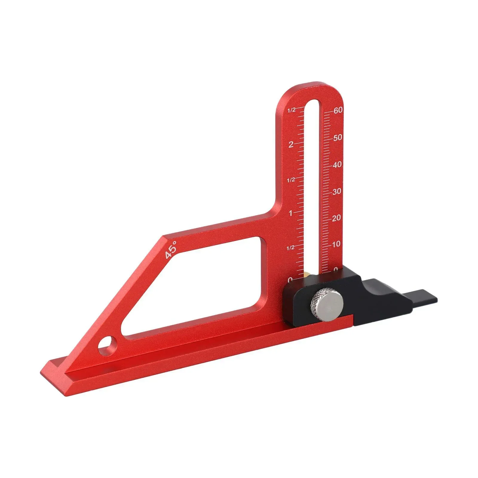 

Carpenter Adjustable Table Saw Depth Gauge 0-60mm Metric Inch Scale Aluminum Setting Up Blade Height Measuring Gauge