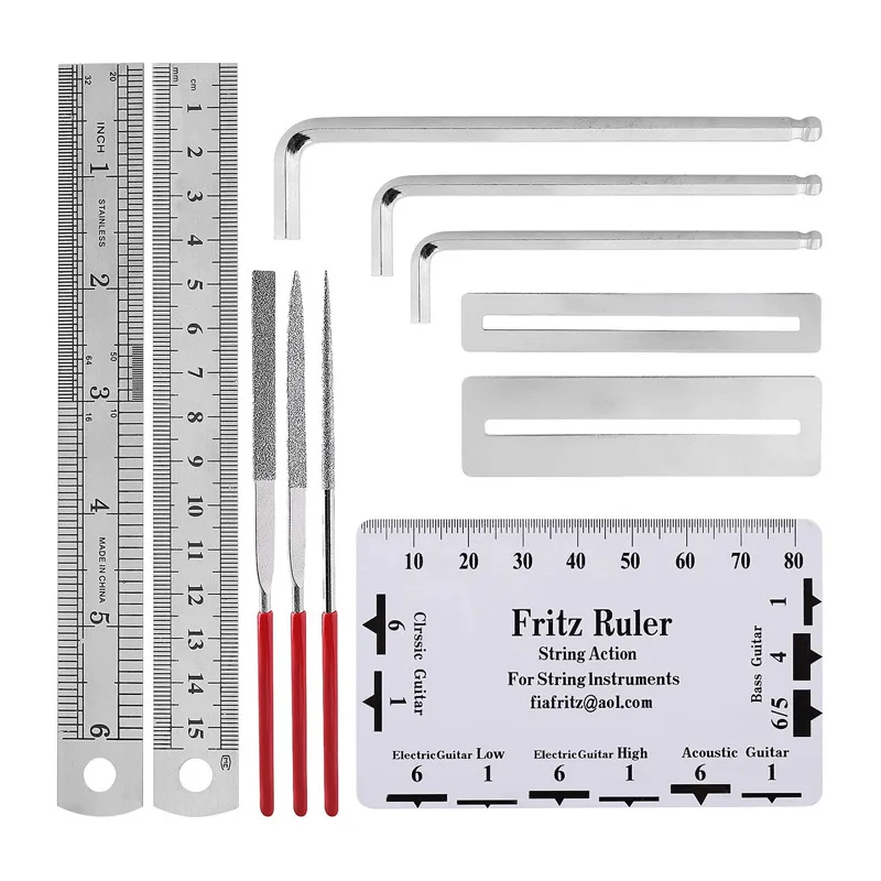 Guitar Repair Tool One Set 26 Pieces Multifunctional Guitar Accessories Wrenches Screwdrivers Scale Ruler Musical Instruments