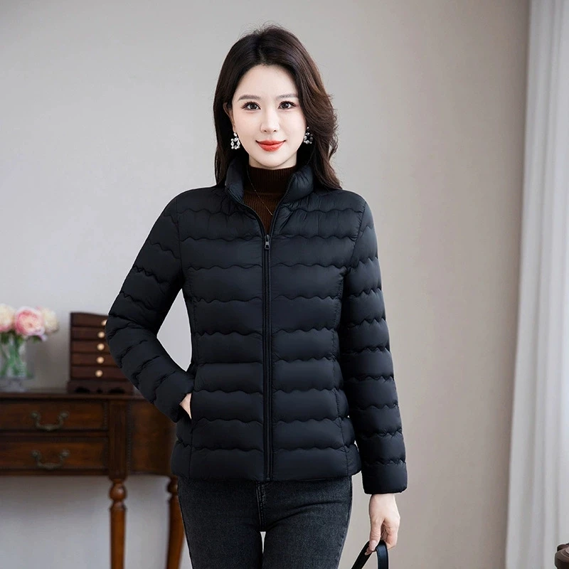 Light and Thin Down Jacket Women 2025 New Parkas Basic Autumn Winter Jackets Female  Standing Collar Down Cotton Coats Outwear