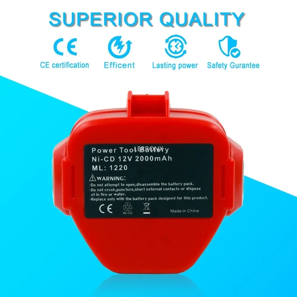 2000mAh Ni-CD Power Tools Replacement Rechargeable Battery for Makita 12V Screwdriver PA12 1220 1222 1235 6227D 6271D