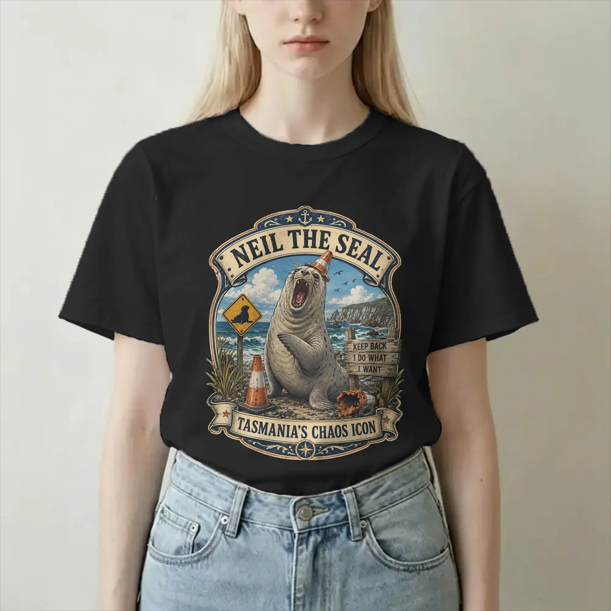 Neil The Seal Animal Lover T Shirt for Men Women Pure Cotton Humor T-Shirts Crew Neck  Tee Shirt Short Sleeve Clothing New