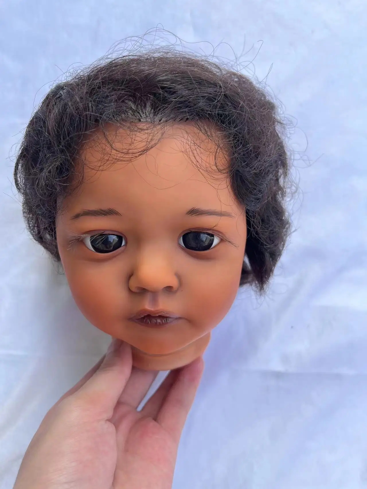 FBBD Customized Limited Supply24inch Reborn Baby Doll Ayana With Hand-Rooted Hair Dark Skin Painted Kit DIY Part