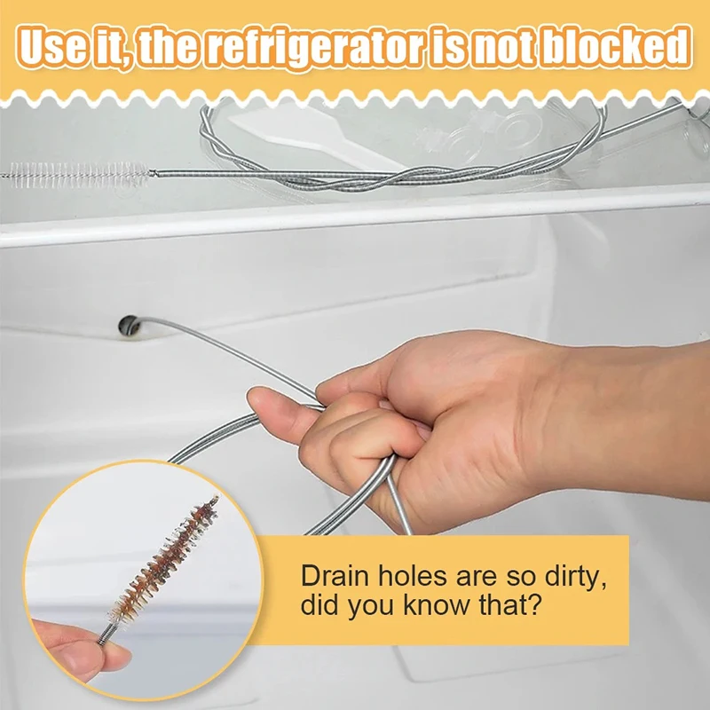 5Pcs/Set Refrigerator Drain Hole Clog Remover Dredge Cleaning Tools Fridge Hole Brush Water Outlet Cleaner for Household Clean image 5