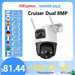 IMOU Cruiser Dual 8MP 10MP Dual Lens Outdoor PT Camera  Home Security IP Camera AI Human & Vehicle Detection Surveillance Camera