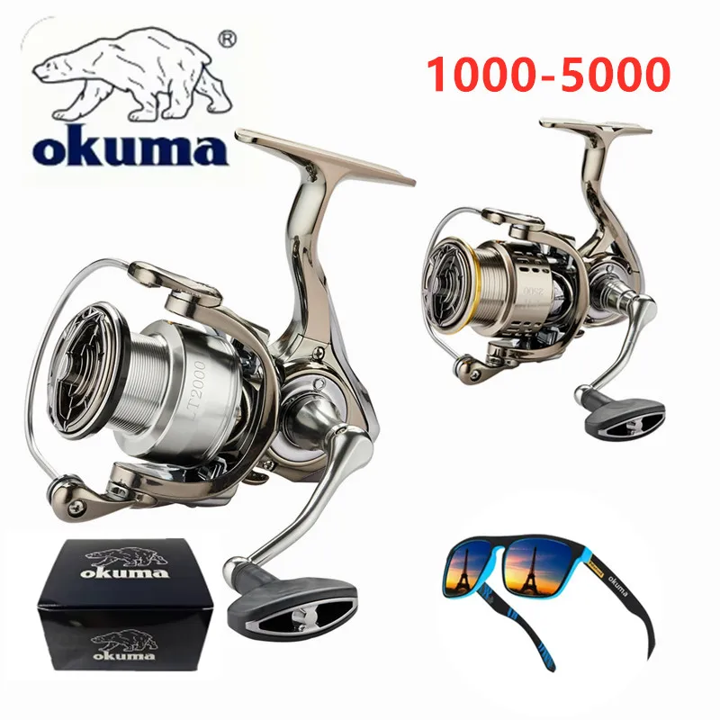 OKUMA seamless spinning wheel 1000-5000 shallow line cup rocker arm fishing wheel fishing line wheel long throw fishing wheel