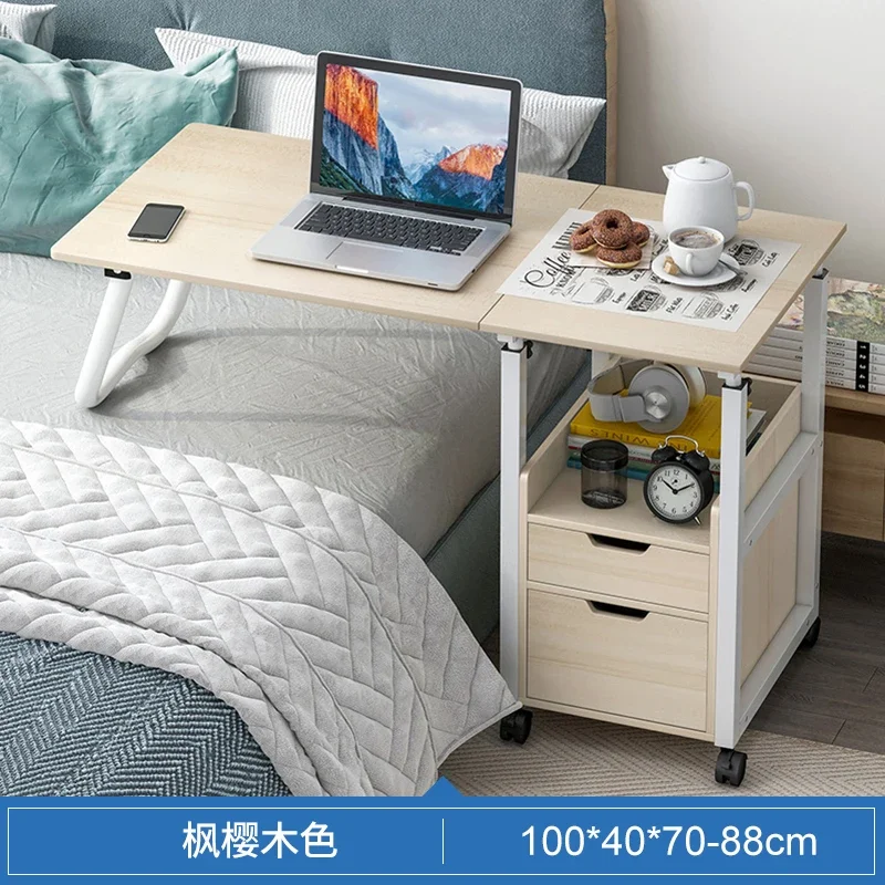 Tea table cabinet, laptop desk, with cabinet wheels, mobile lifting bed side table, desk, bedside table