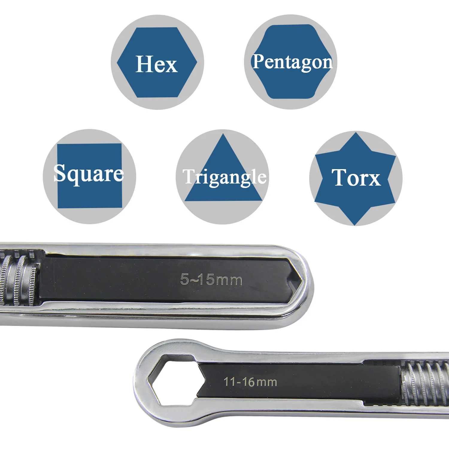 Multifunctional Rotate Adjustable Torx Wrench Dual Head Purpose New Labor Saving Hex Nuts Wrench Auto Repair Tool