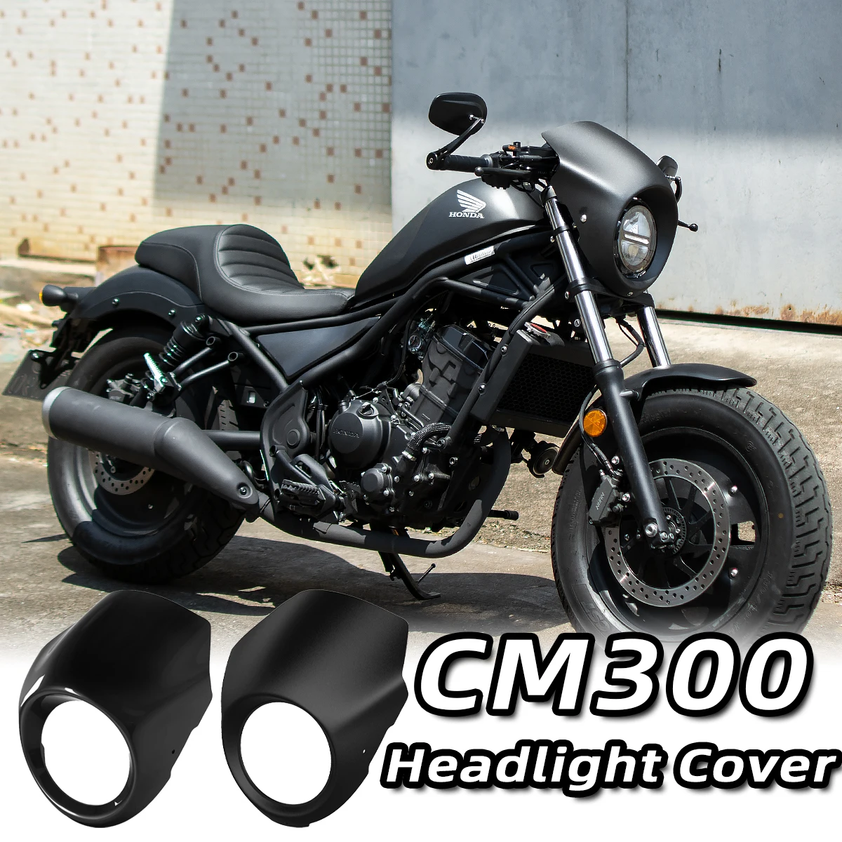 Customized For HONDA Rebel 300 New Mtorcycle Round Headlight Windscreen Cover ABS Plastic Screen Fairing Windshield