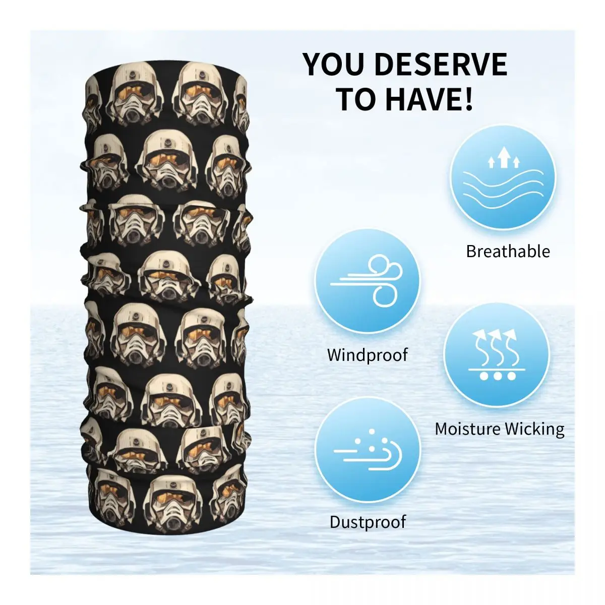 الخيال العلمي ستارفايتر خوذة قتال باندانا غطاء الرقبة المطبوعة الوجه وشاح متعدد الوظائف بالاكلافا المشي لمسافات طويلة الصيد للجنسين الكبار