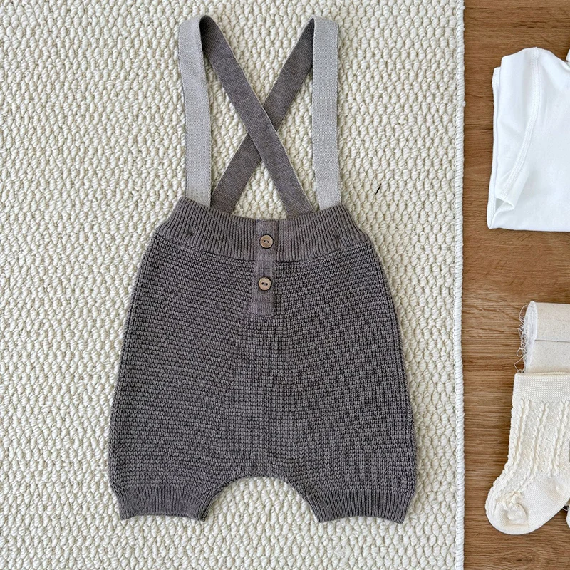 ربيع 2026 جديد الكورية نمط 0-24 متر ملابس الأطفال الوليد طفل بنين بنات داخلية أكمام بلون محبوك بذلة