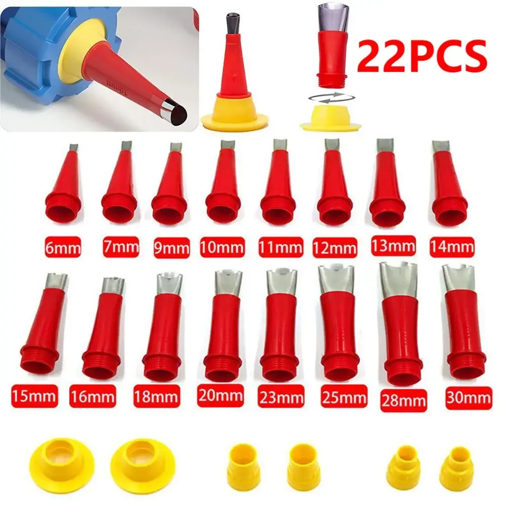 22PCS Stainless Steel Caulk Nozzle Applicator Caulking Finisher Glue Silicone Sealant Finishing Tool Kitchen Bathroom Sink Joint