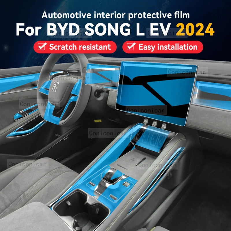 

For BYD SONG L EV 2024 Car Gearbox Panel Film Dashboard Protective Sticker Interior Anti-Scratch Film Cover Accessories