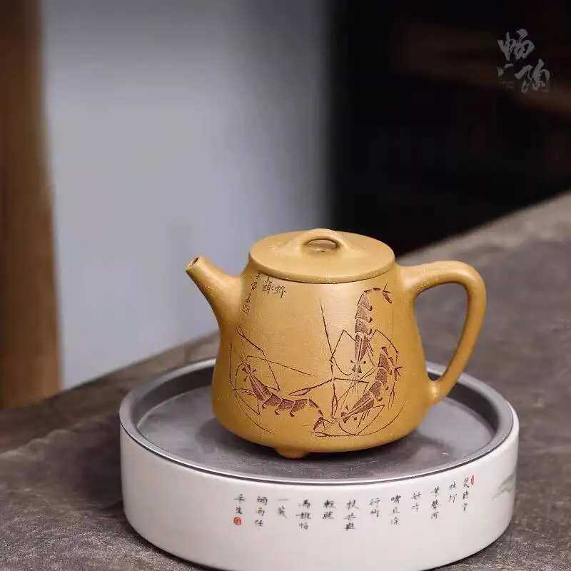 

[Changtao]Yixing Zisha Teapot Ji Junhe Handmade Tea Pot, Duan Ni Shaxu Gao Shi Piao 220Cc