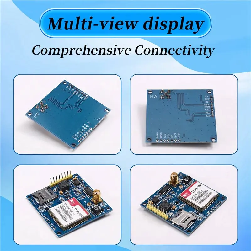 AA60 2X SIM900A SIM900 MINI V4.0 Wireless Data Transmission Extension Module GSM GPRS Board Kit with Antenna for Arduino, Quad