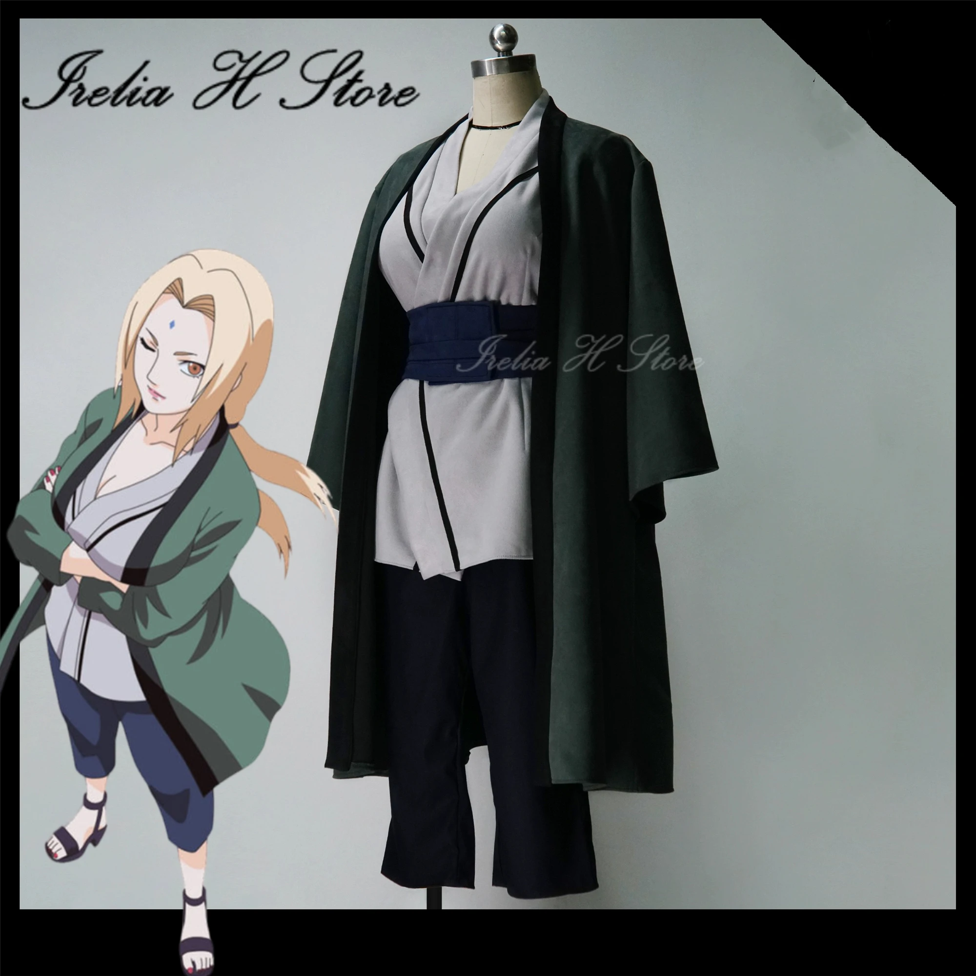 Irelia H Store Tsunade Cosplay Costume Anime dress female kimono can custom size made