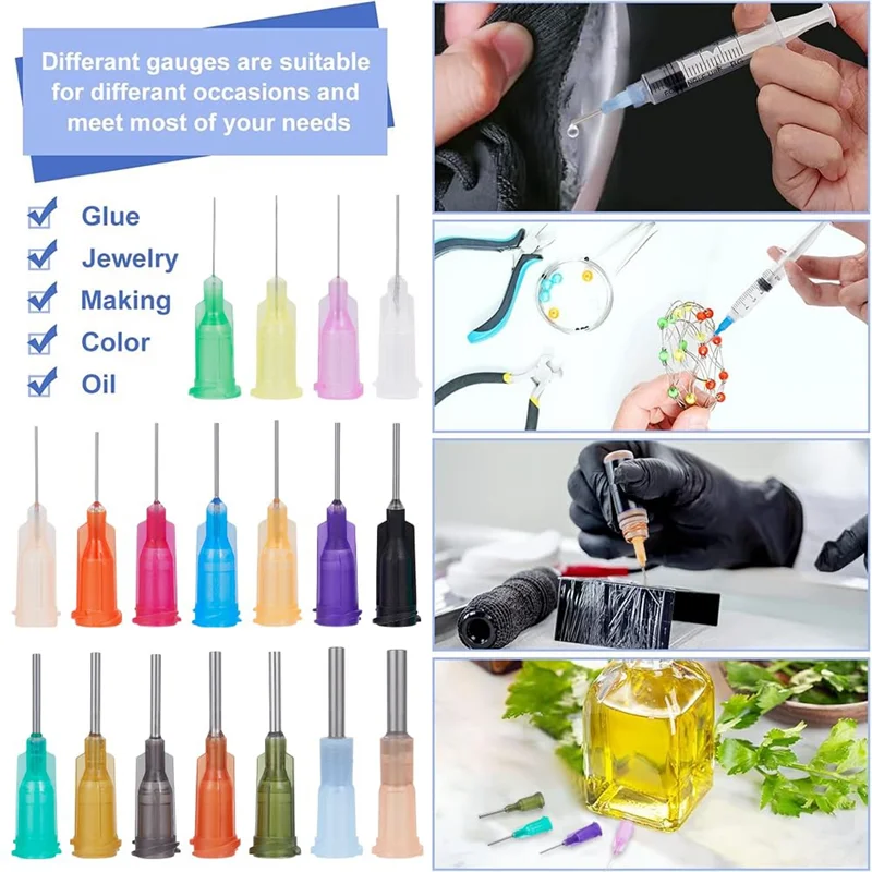 

JHD 144PCS Dispensing Needle Blunt Tip Syringe Needles,18 Different Gauge With Lure Lock
