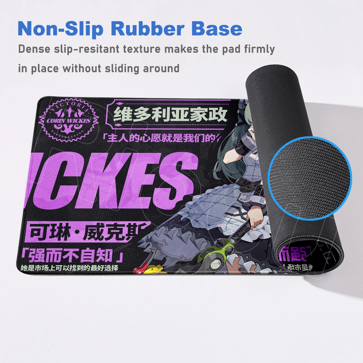 Zenless Zone Zero Gaming Mice Pad XXL كبير مكتب مطاطي حصيرة مكتبية ملحقات الكمبيوتر Kawaii Corin Wickes Gamer Speed Mousepad