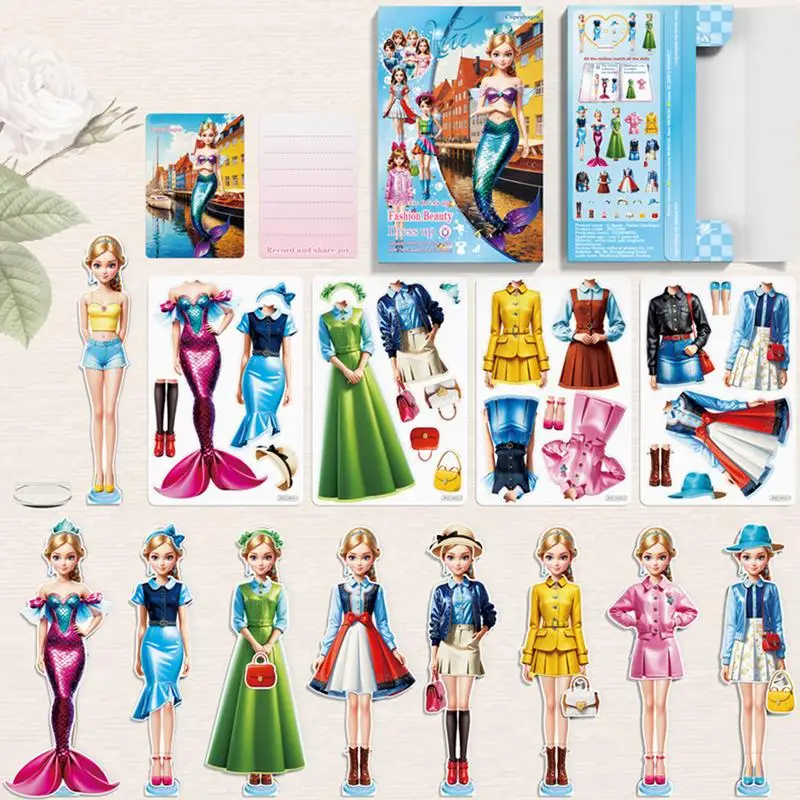 Magnetic Doll Dress Up Kits Magnetic Princess Dress Up Game Toddler Activities Magnet Dress Up Sticker Book Children's