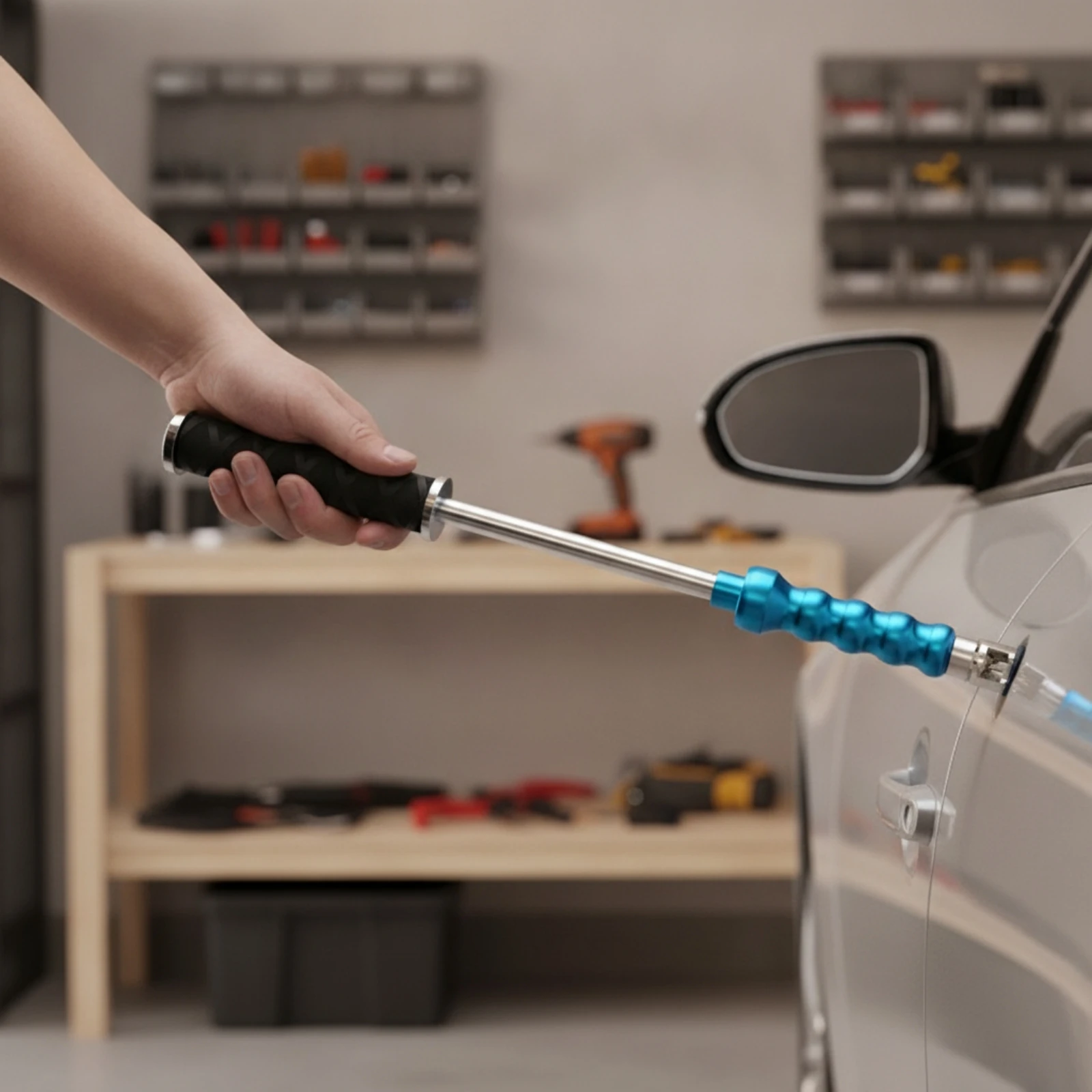 Slide Hammer with Forked Pulling Head Textured Grip Dent-Repair Slide Hammer Bodywork Dent-Pulling Tool Contoured Handle