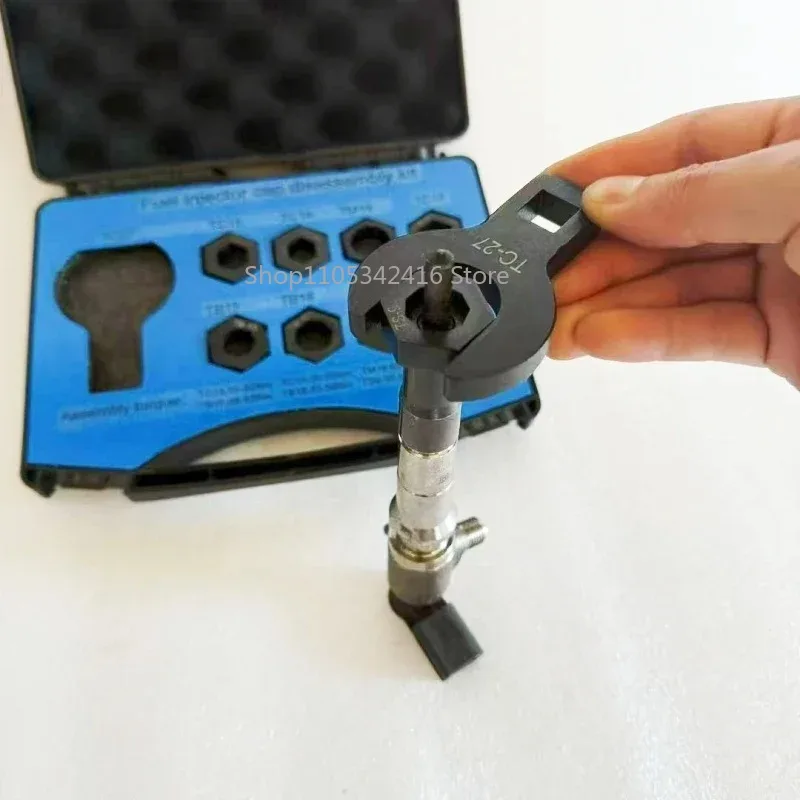 1 Set Common Rail Injector Assembly Disassembly Tool Kit Nozzle Cap Removal Tool for Bosch Denso Delphi Siemens Cummins