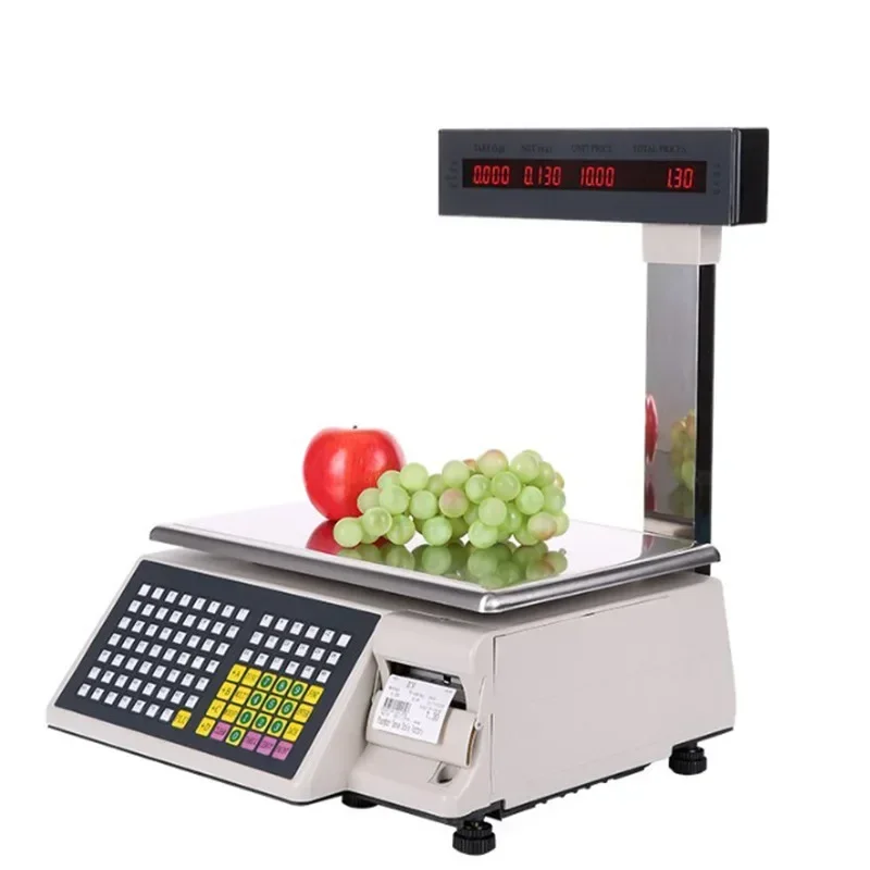 English Version Electronic Scale Pricing Cash Register Weighing All-in-one Machine Export Barcode Printing Supermarket Weighing.