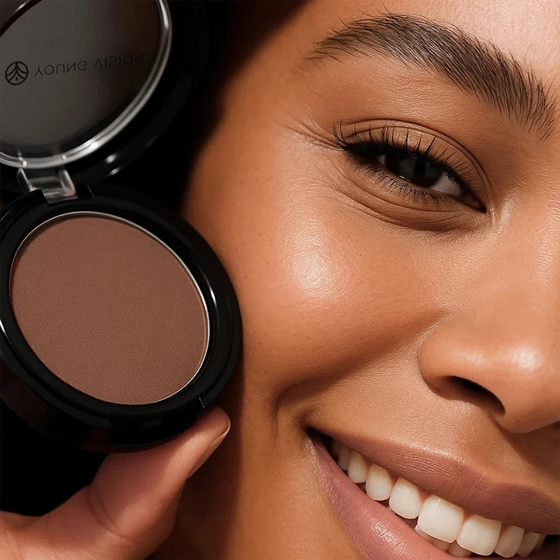 لوحة بودرة تحديد الوجه المقاومة للماء، لمسة نهائية غير لامعة، خط شعر برونزي، تعديل ظلال الأنف، تغطية قابلة للبناء لجميع ألوان البشرة #2