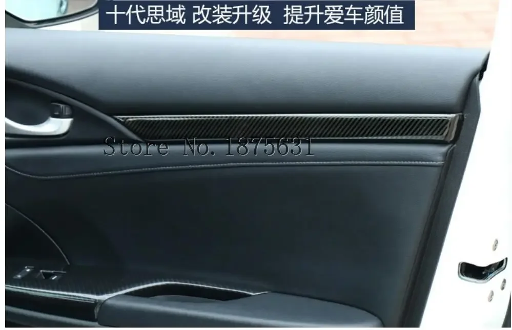

Наклейки на внутреннюю дверь, чехол для Honda Civic 10th 2016 2017 2018, внутренние молдинги