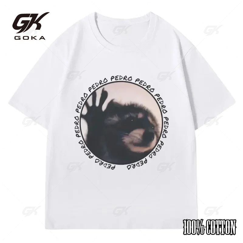 Pedro Raccoon Unisex Meme T-Shirt Stylish Vira Animal Tee Shirt Urban Wildlife Enthusiast Gift Oversized Short Sleeve Streetwear