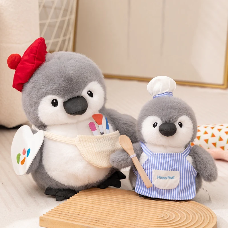 

Adorable Chubby Penguin Plush Toy Cute Chef Painter Fisherman Stuffed Animal Doll Gift for Christmas Birthday Party Present