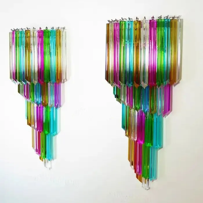 Lampu dinding kaca Murano abad pertengahan Prancis, kepribadian kamar tidur, warna dinding latar belakang ruang tamu