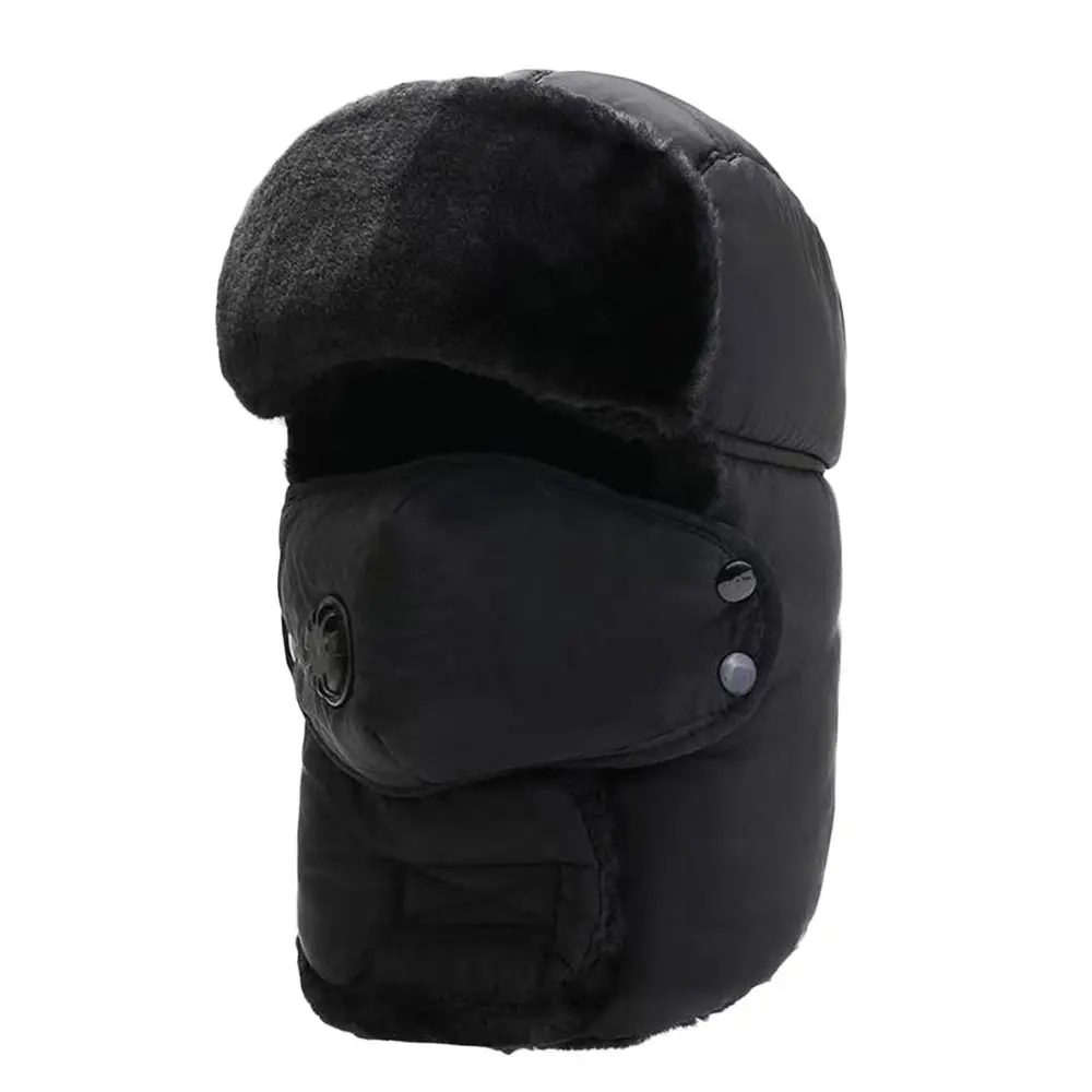Outdoors Thick Bomber Hat Warm Plush Beanie Russian Caps Windproof Bonnet Earflap Pilot Caps for Men Women