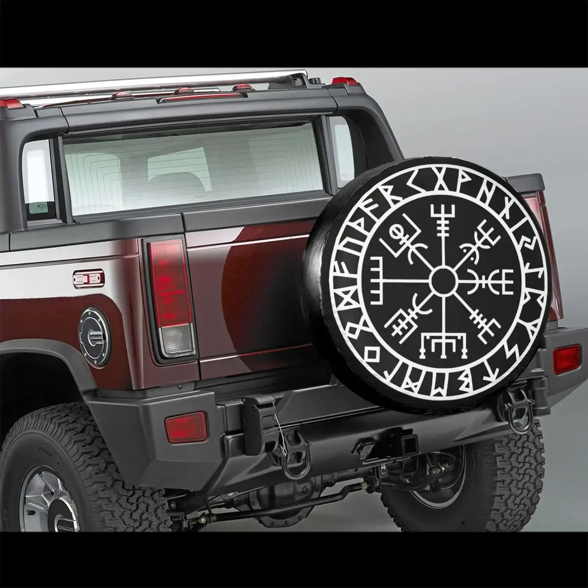 Viking Symbol Nordic Compass Spare Tire Cover for  Mitsubishi Pajero Nautical Camper Car Wheel Covers 14