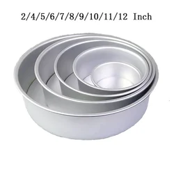 7/8/9/10/11/12inch Round Chiffon Mousse Cake Mold Aluminum Alloy Chessecake Baking Mold Removable Bottom Cake Decorating Tools