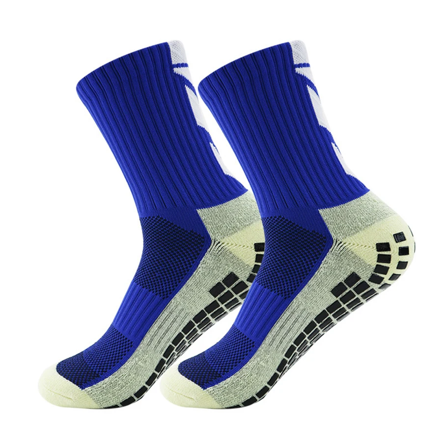 1 Pair New Men Women Non-slip Silicone Sports Soccer Socks Sweat Absorbing Breathable Football Tennis Volleyball Yoga Socks