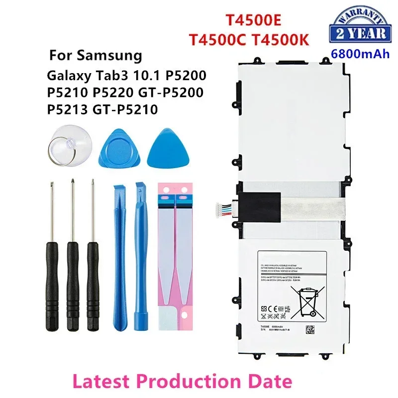 

Brand New Tablet T4500C T4500E T4500K Battery 6800mAh For Samsung Galaxy Tab3 P5200 P5210 P5220 P5213 Batteries +Tools