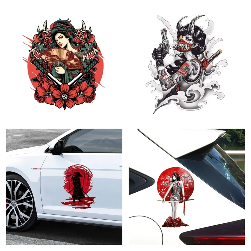 

Car Stickers Geisha Samurai Car Sticker Japan Girl Bushido Spirit Decal Motorcycle Decoration Vinyl Decal Car Sticker