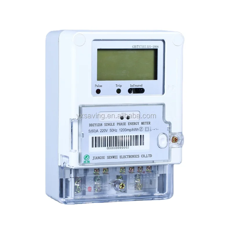 High Quality Single Phase Smart Energy Meter Remote Recharge Electrical Electricity     