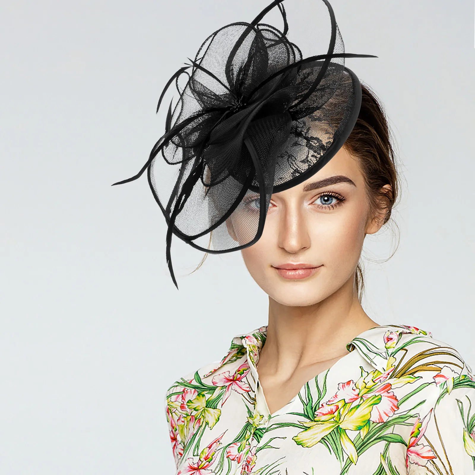 

1Pcs Vintage Hair Accessory Graceful Mesh Hat for Bride Wedding Party Cosplay Banquet Women Statement Headwear